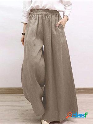 Literary Cotton And Linen Loose Wide-Leg Pants