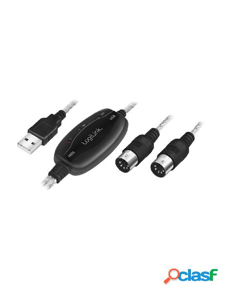 Logilink - cavo adattatore usb midi 1,9m