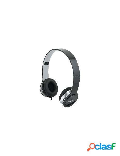Logilink - cuffie stereo smile con microfono nere