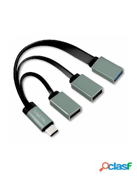 Logilink - hub flessibile usb-c&trade superspeed 3 porte