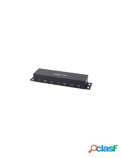 Logilink - hub usb 7 porte con case metallico