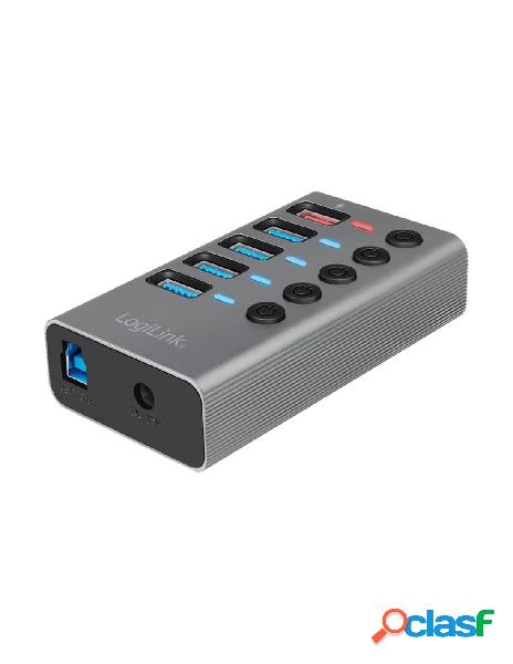 Logilink - hub usb3.2 gen1 4 porte + 1 porta di ricarica