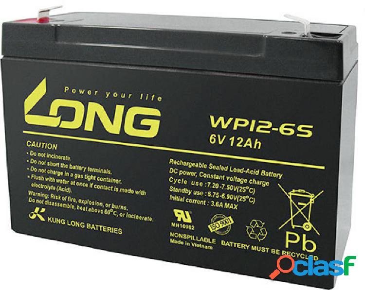 Long WP12-6S WP12-6S Batteria al piombo 6 V 12 Ah Piombo-AGM
