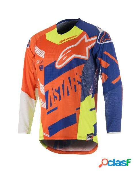 Maglia cross Alpinestars TECHSTAR SCREAMER Arancio Fluo Blu