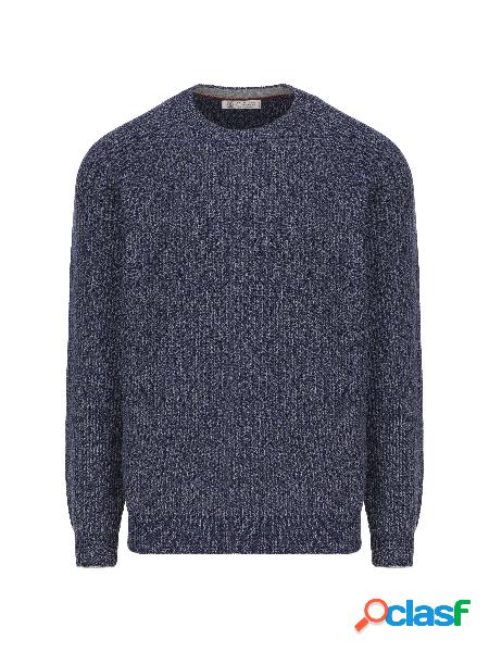 Maglia in lana vergine, cashmere e seta costa Inglese con