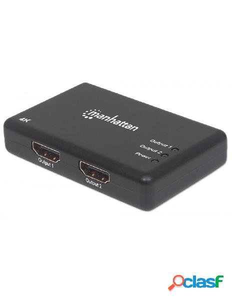 Manhattan - splitter hdmi 4k uhd 3d con led 2 vie