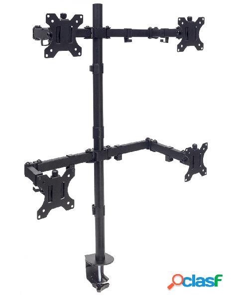 Manhattan - supporto da scrivania per 4 monitor 13-32 con