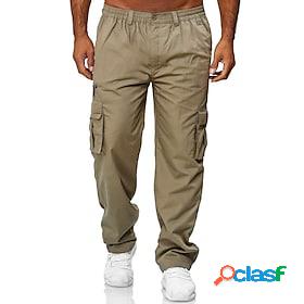Mens Cargo Pants Cargo Trousers Work Pants Plain Elastic