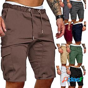 Mens Cargo Shorts Workout Shorts Casual Shorts Solid Colored