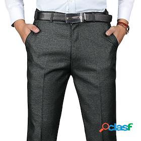 Mens Dress Pants Trousers Chinos Plain Pocket Full Length