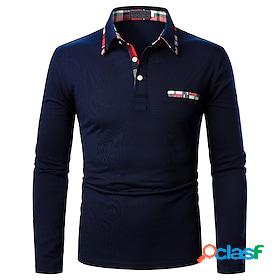 Mens Golf Shirt Solid Colored Turndown Casual Daily Long