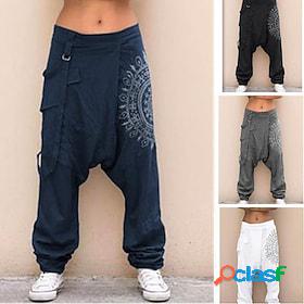 Mens Harem Trousers Tapered Carrot Pants Baggy Casual Pants
