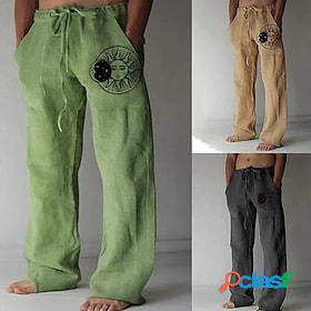 Mens Linen Pants Trousers Summer Pants Beach Pants Sun