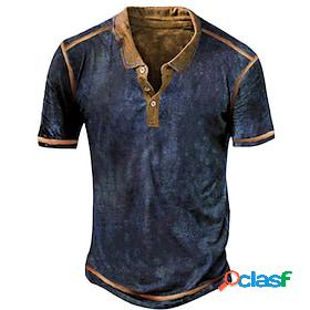 Mens Polo Shirt Golf Shirt Turndown Solid Color Royal Blue