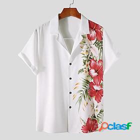 Mens Shirt Summer Hawaiian Shirt Turndown Floral Graphic