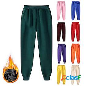 Mens Sweatpants Joggers Trousers Winter Pants Solid Color