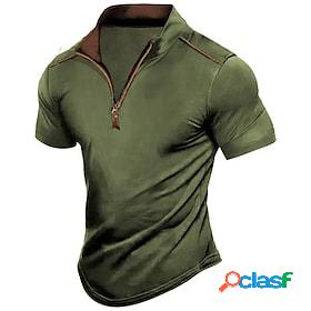 Mens T shirt Tee Tee Top Quarter Zip Plain Street Vacation