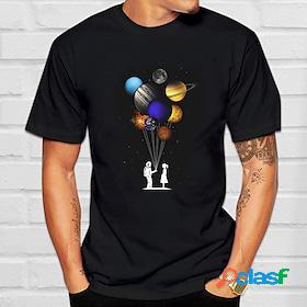 Mens Tee T shirt Galaxy Graphic Prints Hot Stamping Round