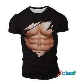 Mens Tee T shirt Shirt 3D Print Graphic Muscle Print Short