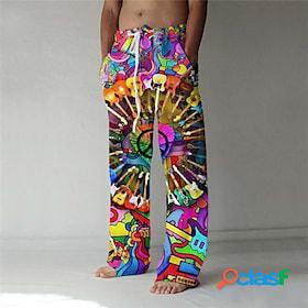 Mens Trousers Beach Pants Graphic Prints Musical Instrument