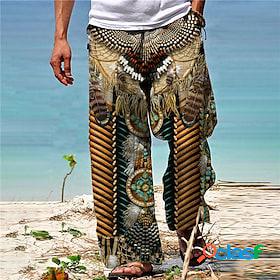 Mens Trousers Summer Pants Beach Pants Boho Pants Graphic