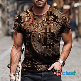 Mens Unisex Tee T shirt Tee Shirt Graphic Prints Bitcoin 3D