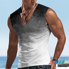 Mens Vest Top Sleeveless T Shirt for Men V Neck Graphic