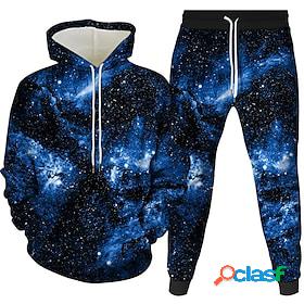 Mens Womens 3D Galaxy Star Print Pullover Hoodie Sweatshirt