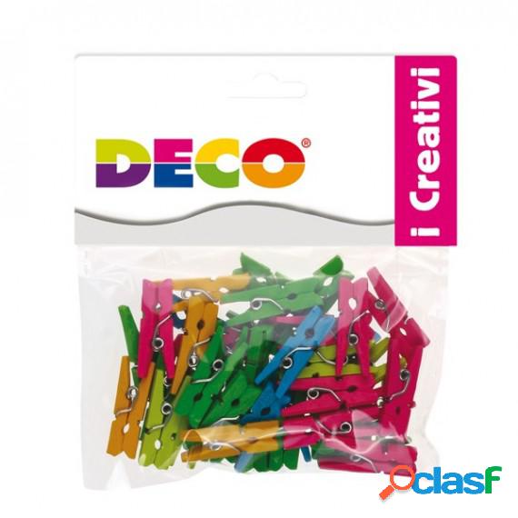 Mollettine mini - in legno - colori neon - 25 mm - Deco -