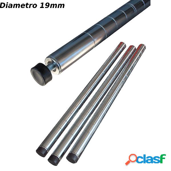 Montante Cromato h50x1,9 cm compreso di piedino regolabile