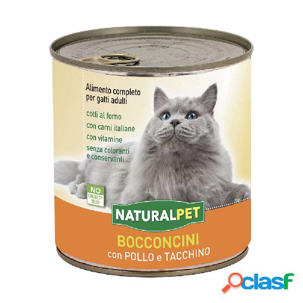 Naturalpet Cat Adult Bocconcini con Pollo e Tacchino 720 gr