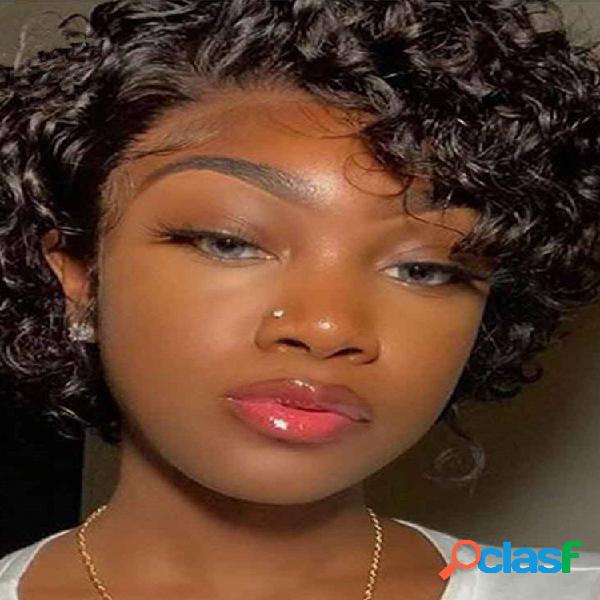 Nero Breve Fluff Africano Piccolo Riccio Capelli Copricapo