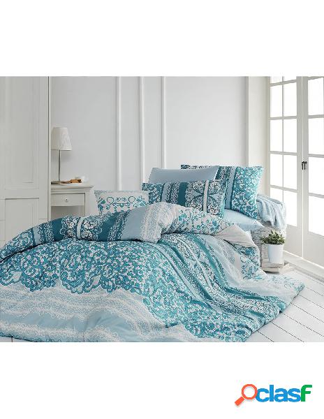 Nobrand - set copripiumino madaline mint ranforce 200x200 cm