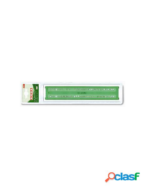 Normografo lettere e cifre in resina colore verde - altezza