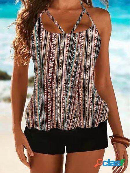 Notizia in anticipo Collo a Righe Casuale Tankini