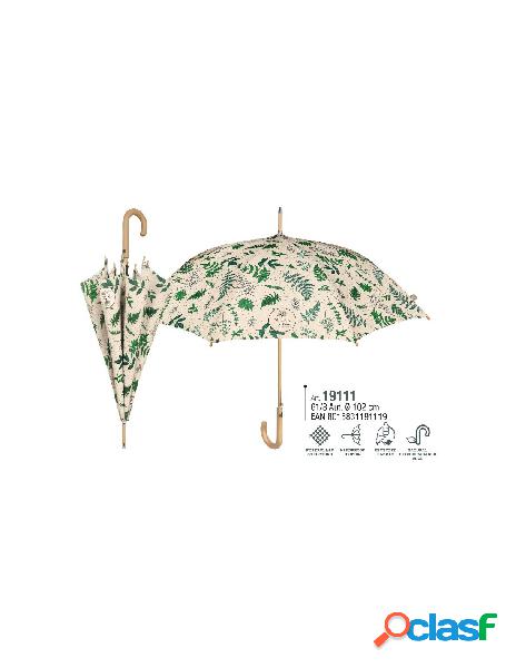 Ombrello donna 61/8 automatico fantasia foglie perletti