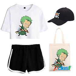 One Piece Roronoa Zoro Maglietta Pantaloncini Cappellino da