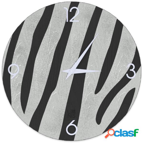 Orologio da parete ANIMALIER ZEBRA 50x3xH50cm in vero legno.