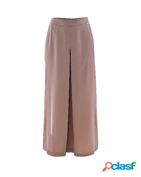 Pantalone beige a palazzo in tessuto leggero 10-16 anni