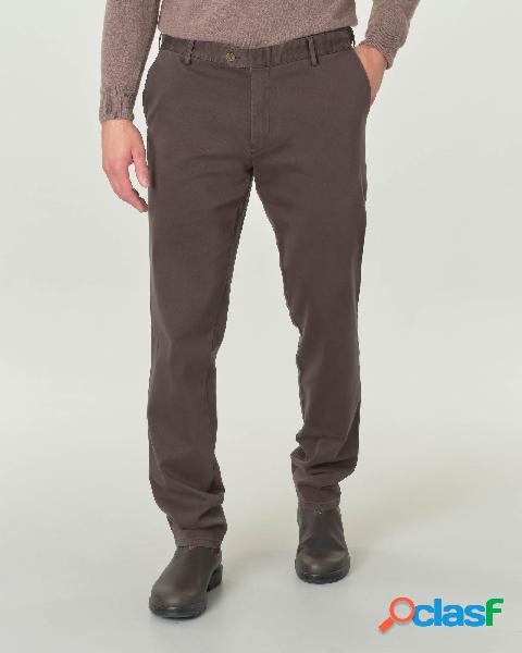 Pantalone chino Oslo verde militare in tessuto spinato di