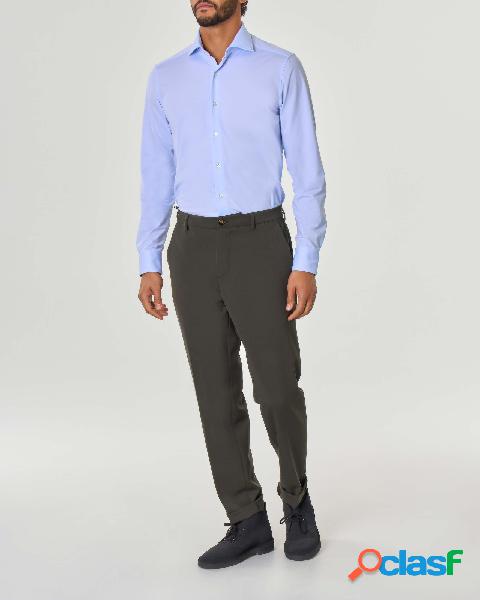 Pantalone chino verde militare in tessuto tecnico hyper