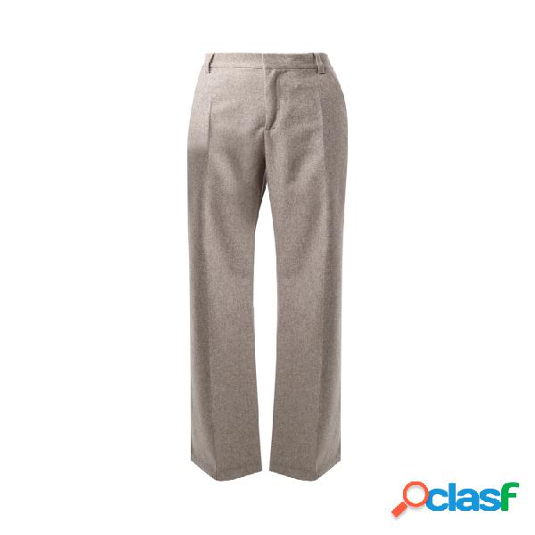 Pantalone in misto lana stretch grigio melangé karla