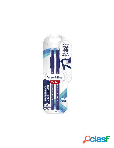 Papermate replay blister 2 penne cancellabili colore blu
