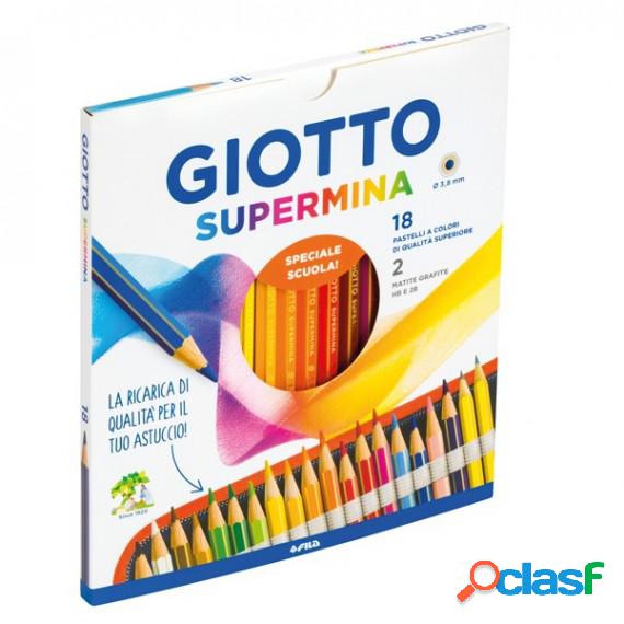 Pastello Supermina - mina 3,8 mm - con 2 matite HB / 2B -