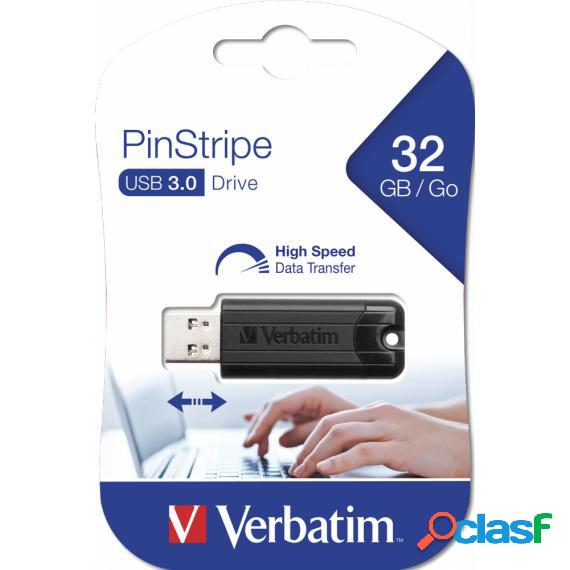 Pendrive 32Gb Usb 3.0 3.1 Verbatim 49317 Pinstripe Usb 3.0