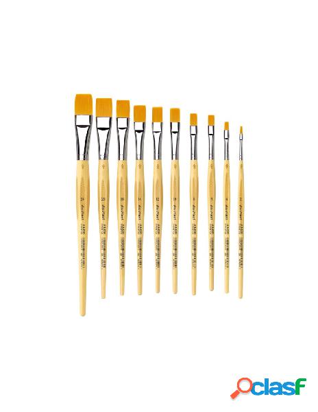 Pennello piatto 2 scuola junior color oro. fibre sintetiche