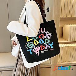 Per donna Sacca Borsa a tracolla Borsa in tela Tela Shopping