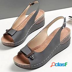 Per donna Sandali Tacchi a cuneo Scarpe comfort Taglie forti