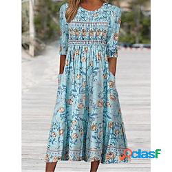Per donna Vestito casual Abito linea A vestito a flori