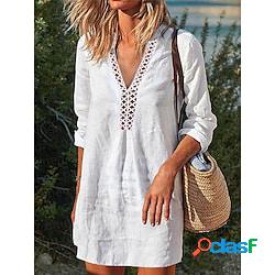 Per donna Vestito casual Vestito bianco Abito estivo Liscio